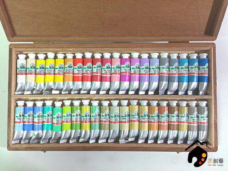 【品 · 創藝】精品美術-老荷蘭Old Holland 世界頂級專家級水彩顏料管狀木盒裝-40色