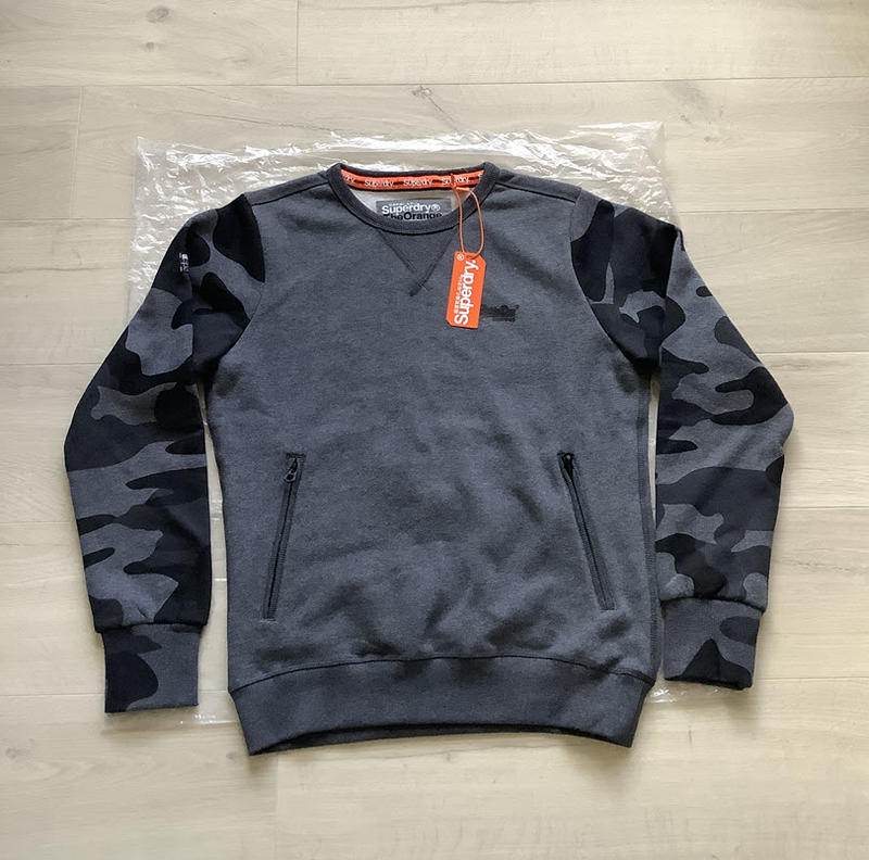 男生S M L XL號灰色迷彩 極度乾燥Superdry Orange Label Urban Sweatshirt