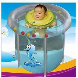 奧比嬰兒  游泳池  浴缸 浴桶 浴盆 加厚 透明 嬰兒游泳池 兒童寶寶游泳池 脖圈 充氣筒