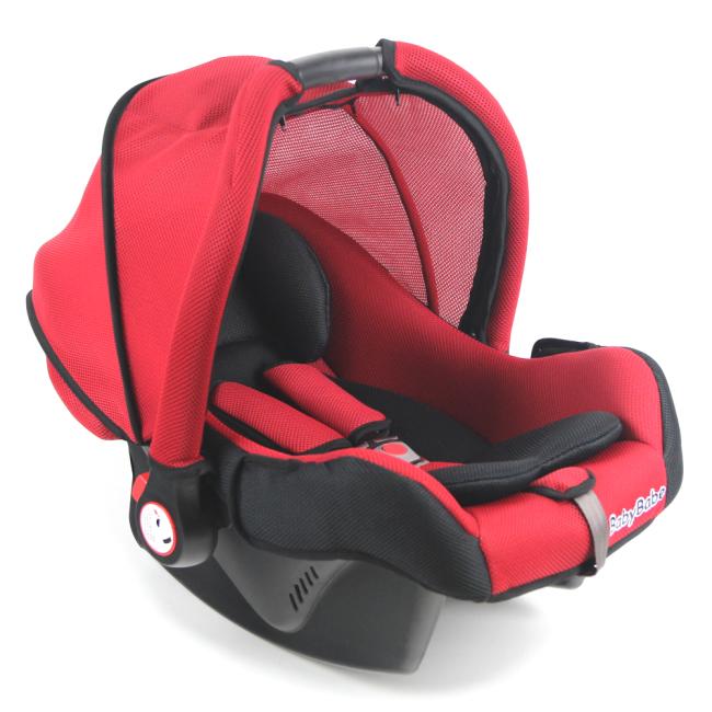 《小崴Life》Babybabe 多功能提籃汽座-附蚊帳 (紅色) 提籃、搖床、安全汽座、嬰兒床