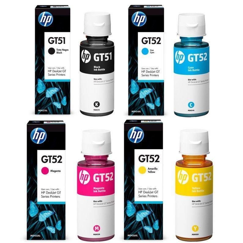 HP GT51黑+GT52藍+紅+黃原廠填充墨水GT5810 5820 310 315 415 419 115