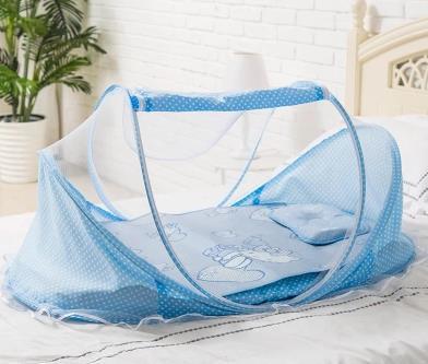 嬰兒蚊帳罩可折疊寶寶蒙古包支架有底嬰童床新生兒加密蚊帳