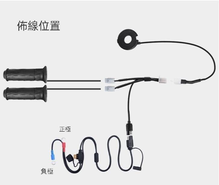 【普龍貢-實體店面】MWUPP五匹摩托車電加熱手把 冬季保暖 可調溫改裝車把 加熱防寒把套(120mm) 機車用