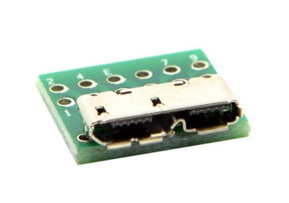 Micro USB3.0焊線式母座帶PCB板連接器 Micro-B PCB SMT貼片 DIY實驗用 CN-004