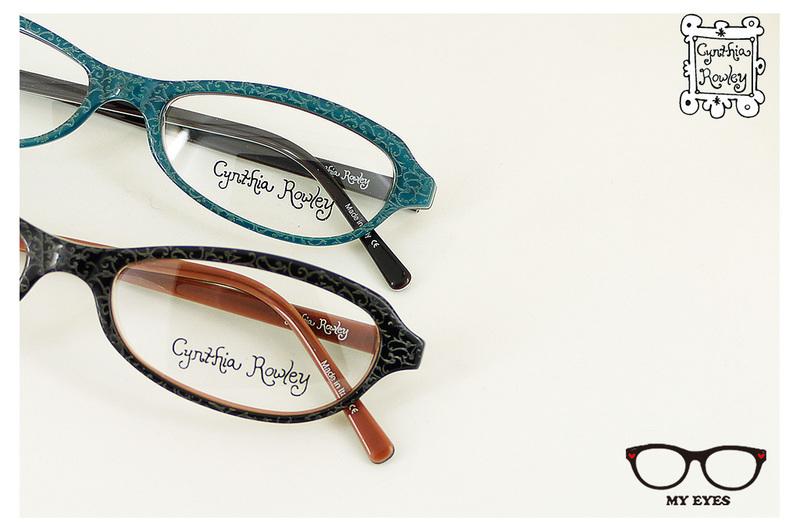 【My Eyes 瞳言瞳語】Cynthia Rowley辛西亞品牌 青嵐/墨色方型光學眼鏡 華麗藤紋圖案 (CR120)