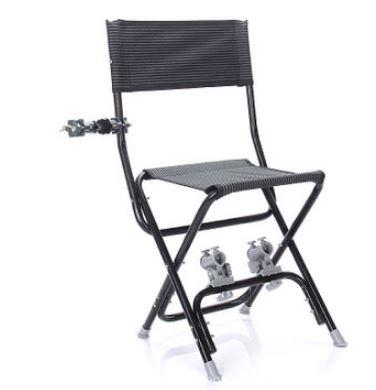 qoo 透氣面料多功能戶外摺疊垂釣椅 雙炮台漁具椅 