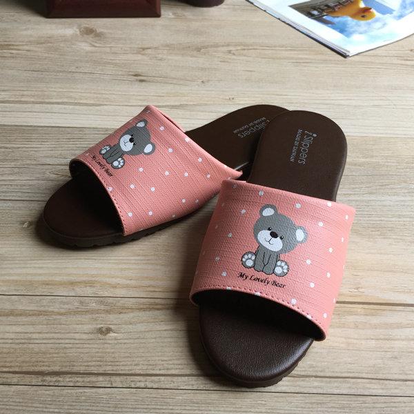 台灣製造-經典系列-親子室內拖鞋-療癒小熊-兒童-粉