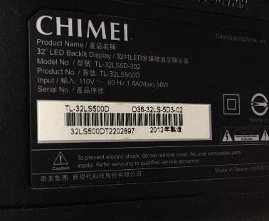 CHIMEI 奇美 TL-32LS500D 32吋維修零件拆賣