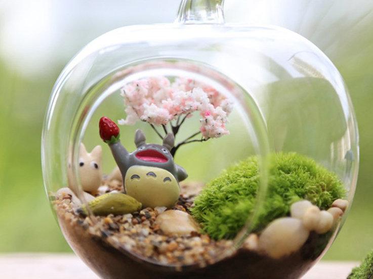 微景觀玻璃瓶生態套裝 桌面創意植物 DIY 辦公室 迷你植物盆栽 療癒系 創意 禮物 可愛 環保 芬多精 草莓熊雜貨店