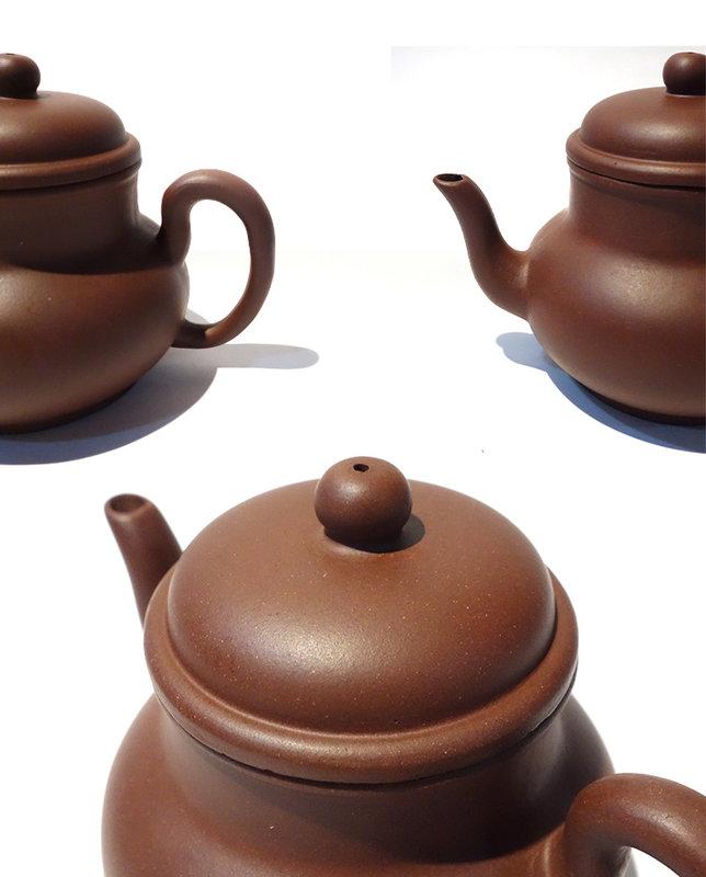 0012 唐物 文革期 中国盆器 宜興紫砂 愛閑老人形鉢 袋