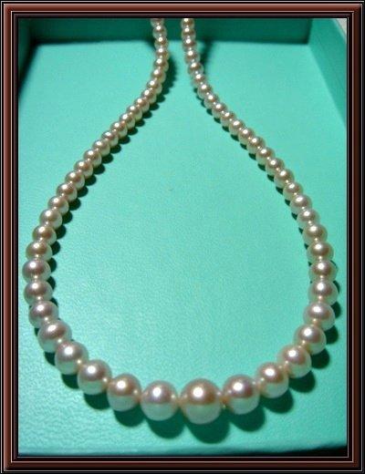 天然珍珠串鍊 母親節最佳禮物 再加贈天然珍珠耳環一付