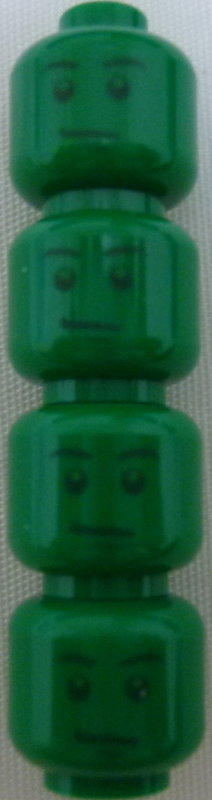 Lego 樂高 人偶 綠色 人頭 綠色 堅毅表情 玩具總動員