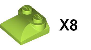 全新LEGO樂高曲面磚 47457 6025028 萊姆綠 Slope Curved 2x2x2/3 (8個) F29