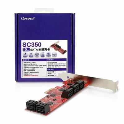 瘋狂買 Uptech 登昌恆 SC350 10-Port SATA III 擴充卡 台灣製造 PCI-e 2x插槽 特價