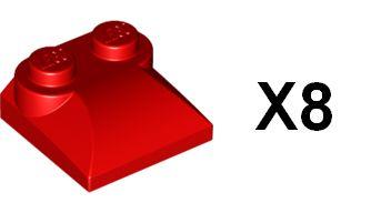 全新LEGO樂高曲面磚 47457 4220515 紅色 Slope Curved 2x2x2/3 (8個) F29