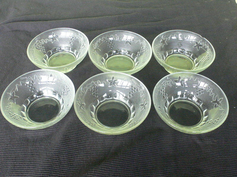 ♥GIGI尋寶屋♥沙拉/水果 玻璃碗 (6入) 葡萄碗 點心碗  甜點碗 透明碗 6個150元