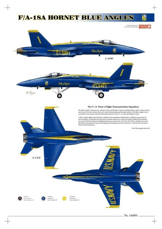 144001 杰思模型 1/144 F/A-18A HORNET BLUE ANGELS 藍天使特技小隊 大黃蜂 水貼