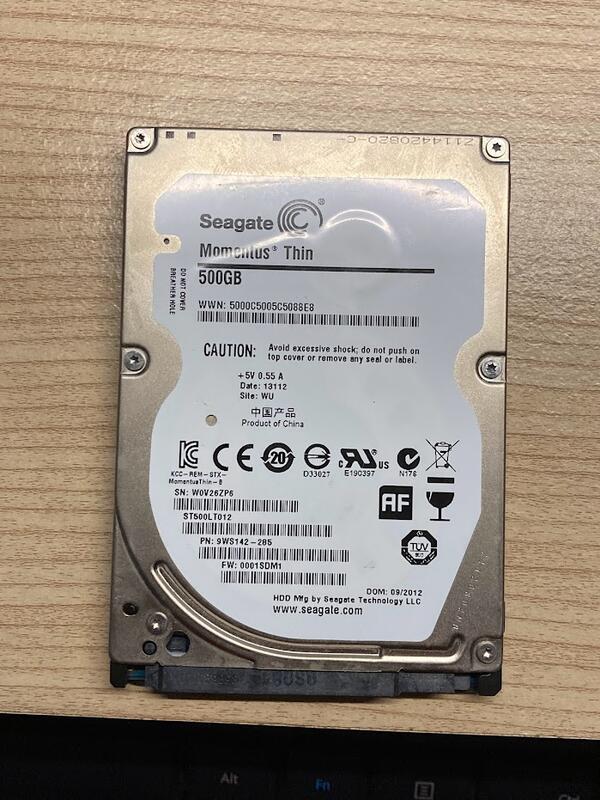 Seagate 500g 2.5吋 SATA 筆電硬碟 無壞軌 / 可接硬碟盒當行動硬碟使用
