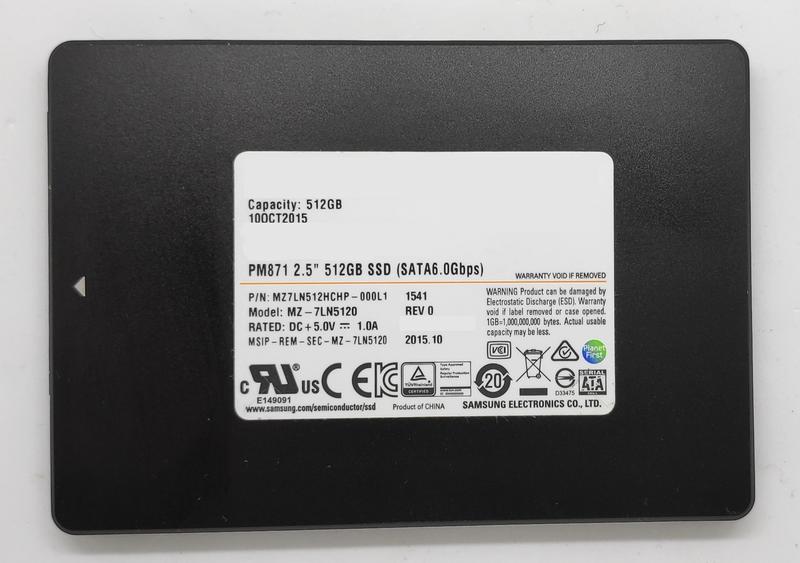 Samsung 三星 PM871 2.5吋 512G 512GB SSD MZ7LN512HCHP 固態 7mm 二手