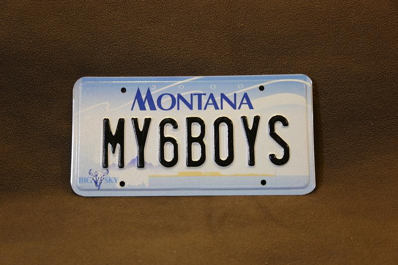 美國車牌蒙大拿 Montana  趣味號 MY 6 BOYS 一張