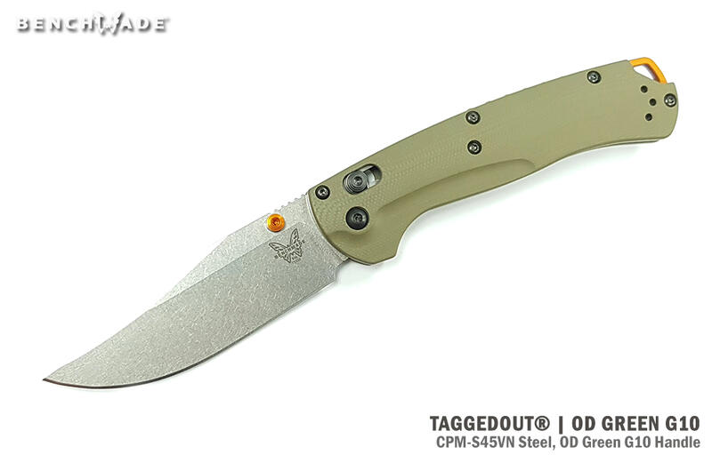 <刀之林>Benchmade TAGGEDOUT® 橄欖綠G10柄全刃折刀 -CPM-S45VN鋼