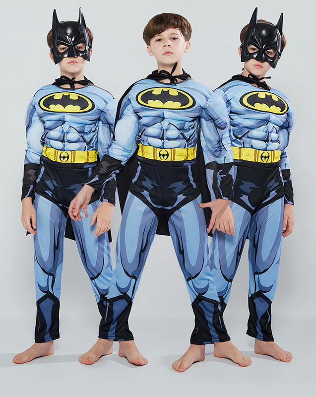 兒童cosplay表演服裝萬聖節造型服蝙蝠俠造型服肌肉服