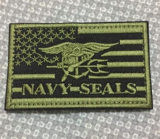 [雪狼戶外]<A053>美國 海豹部隊 navy seals(8x5) 含魔鬼氈  美軍 趣味章  識別章 任務章 刺繡