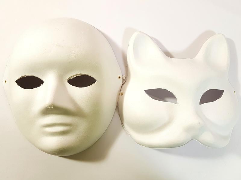 人臉面具 獅頭面具 V怪客面具 萬聖節 (9種) DIY彩繪面具 空白面具 DIY面具 (附鬆緊帶)