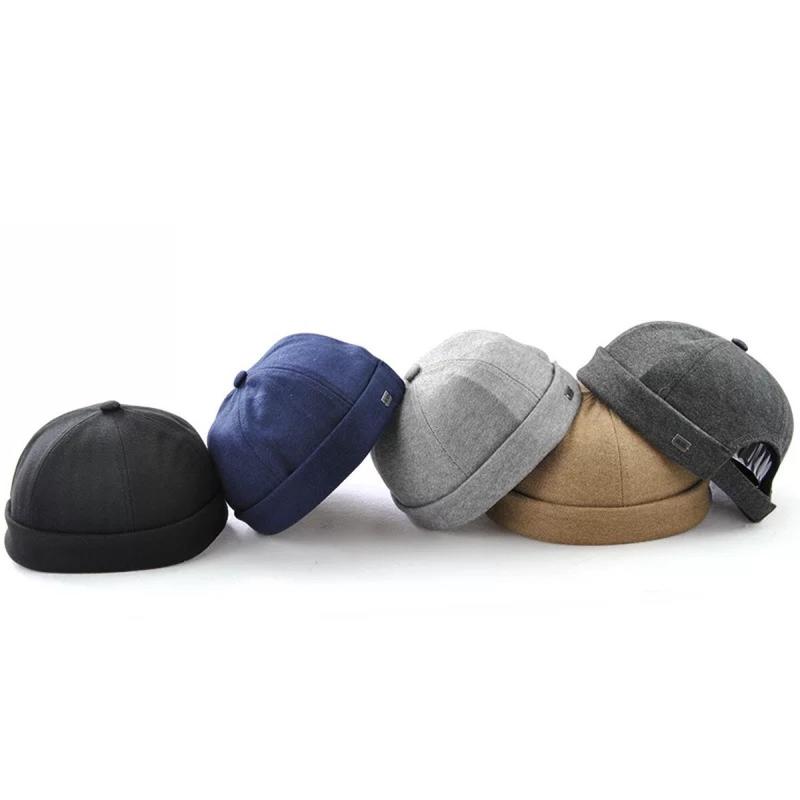 韓國金屬鐵標設計硬挺材質水兵帽毛帽針織帽漁夫帽情侶款瓜皮帽地主帽貝雷帽棒球帽
