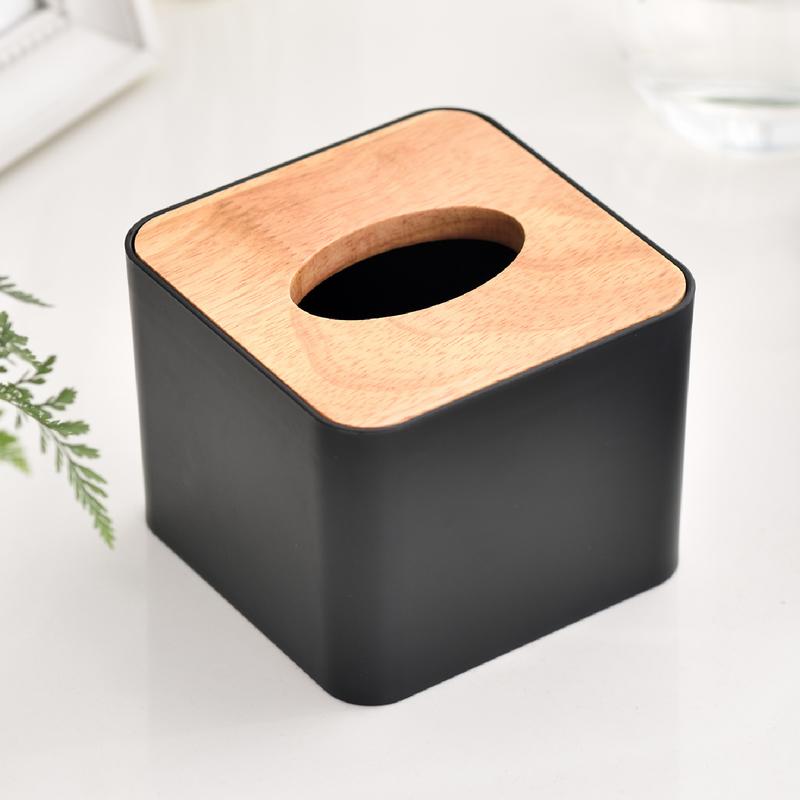 【現貨】木蓋面紙盒 (小方巾盒) 衛生紙 收納 紙巾 原木 歐式 餐廳 小吃 早餐 擺設