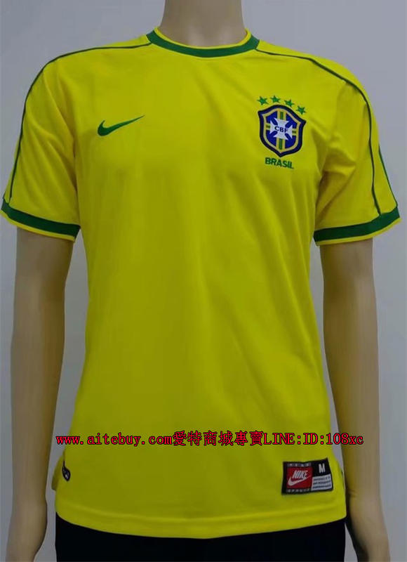 珍藏版 復古球衣 世界盃國家隊 復古款足球衣 1998年 巴西主場 足球衣 98巴西 足球服 巴西世足賽球衣