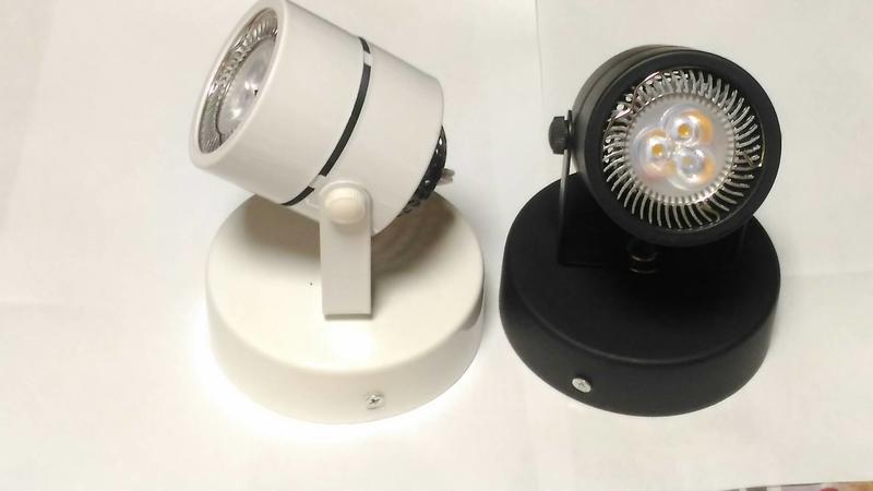 LED吸頂燈 MR16 3珠 5W圓頭(吸頂燈) (黑殼/白殼)投射燈 杯燈 含光源+燈座 軌道燈 投射燈