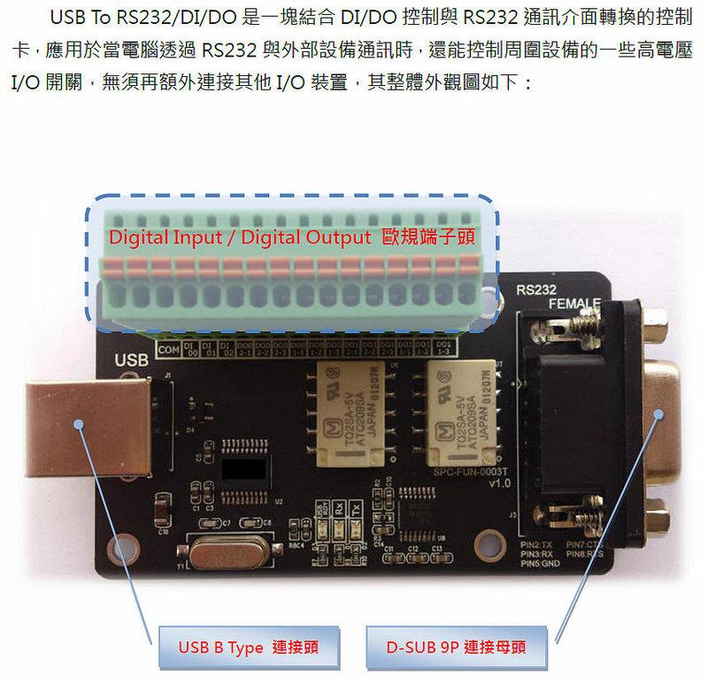【免驅動】USB to RS232/DI/DO轉換卡 Relay繼電器 PLC 控制開關 自動化