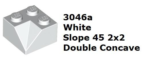 【磚樂】 LEGO 樂高 3046a 6212460 Slope 2x2 Double Concave 白色雙內斜角