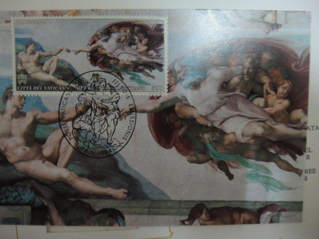 兒時記趣-羅馬梵諦岡郵票蓋郵戳藝術票卡(創世紀部份壁畫)