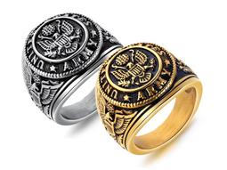 《316小舖》【C556】(優質316鈦鋼戒指-鷹戒圖騰白鋼...