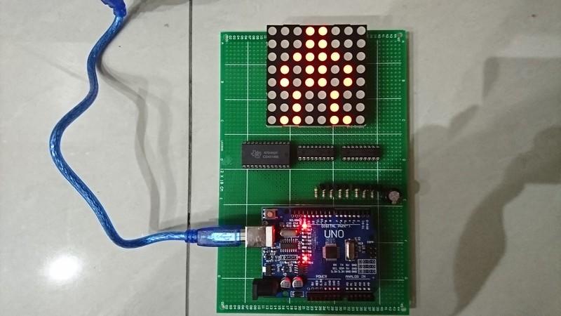 [Arduino專題-8X8LED02] 8X8雙色LED點矩陣~四種走路小綠人+立正小紅人 ★手焊板成品★