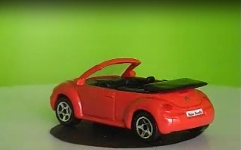 VW 火紅敞篷金龜車底盤凹凸立體模仿真車質感(非火柴盒 風火輪)