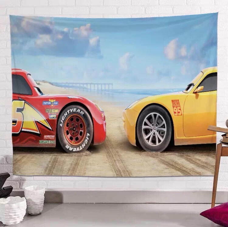迪士尼汽車總動員掛布 背景布 掛毯 閃電麥坤