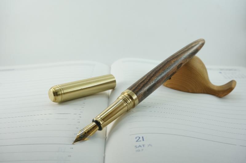 ﹛M&J雜貨舖﹜原木製鋼筆 復古黃銅鋼筆 虎皮木 金屬筆 木頭筆 木製筆