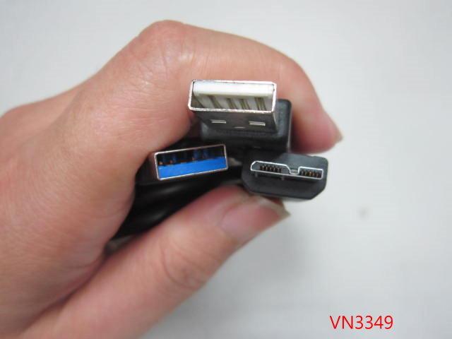 【全冠】AWM 20276 USB 3.0線 Y型 2公+3.0 MIRCO USB 一分二 60公分 (VN3349)