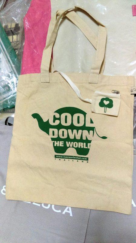 泰國象 原生布 肧布 環保購物袋 側背袋