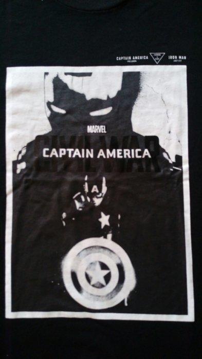 chocolate marvel Iron Captain America 鐵人 美國隊長 黑色短t