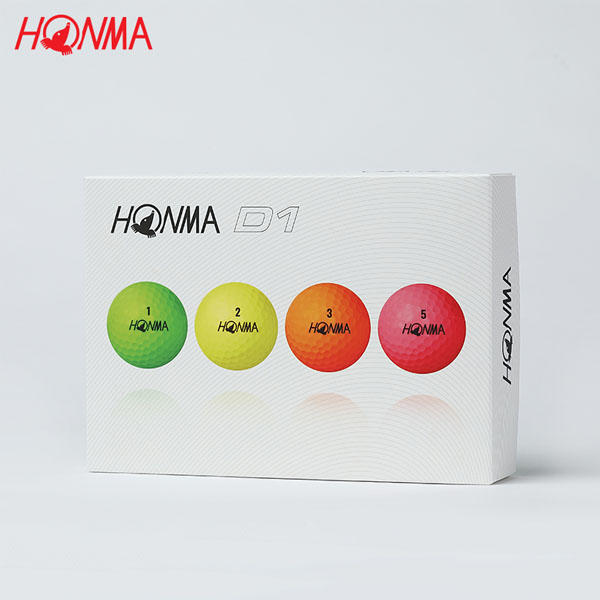 HONMA D1 高爾夫雙層球兩層球遠距離球盒裝 彩球新款  12只