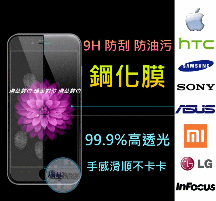 【瑞華】iphone5 iphone6鋼化玻璃膜Note3 Note4 A5 S6 sony htc 紅米 M8 M9