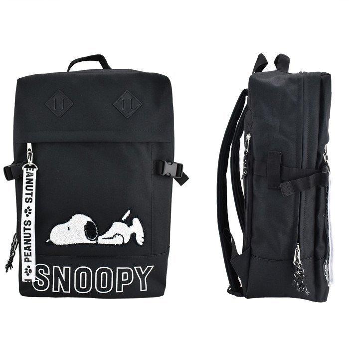 日本限定 snoopy 史努比 手提 後背包 豬鼻子 箱式 包包 包 黑 日本帶回