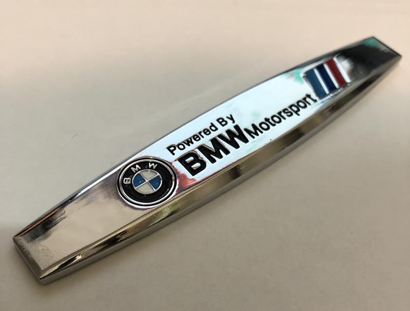 新款 BMW Motorsport 寶馬金屬葉子板側標 三色M裝飾車標車貼 全車系通用 單只價 帶背膠 亮銀款