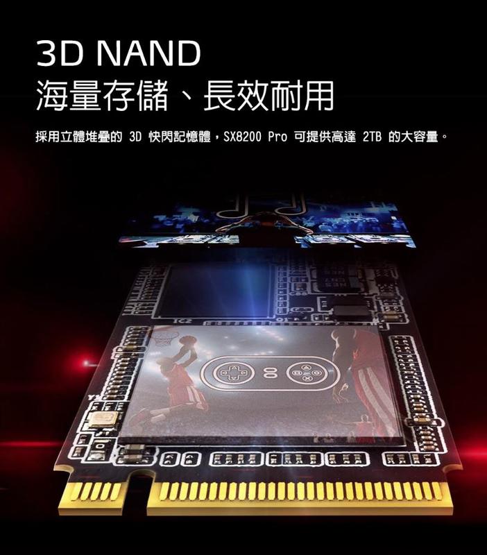 羅傑3C】 ADATA 威剛SX8200 Pro 256G 512GB 1TB M.2 2280 PCIe SSD
