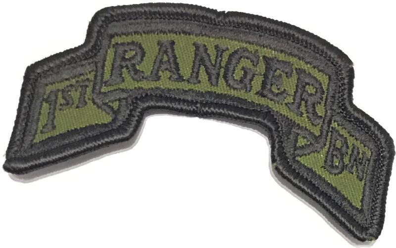 美軍公發 ARMY 陸軍 1st Ranger Battalion 第1遊騎兵營 臂章 綠色 全新