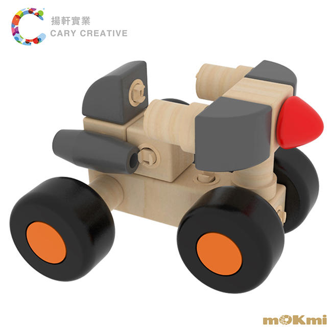 阿拉丁玩具【木可米mOKmi x umu】360°扣木製積木-車糸列 MO100003